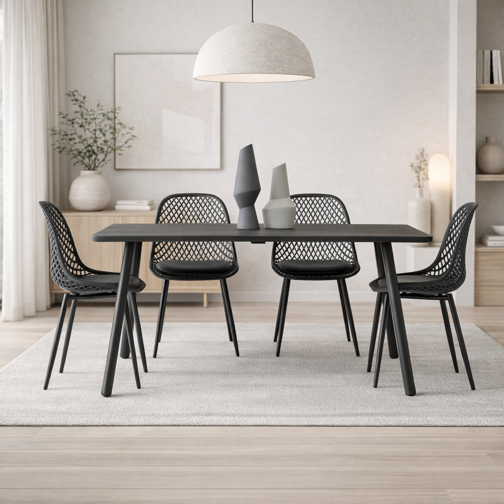 Juego de Comedor Aula Black 6P + 6 Sillas Europa