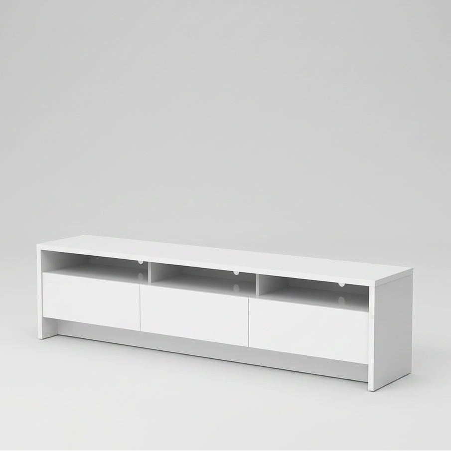 Rack Aspen 1.8 Blanco – Mueble de TV de 180 cm con Nichos Abiertos & Almacenamiento Cerrado
