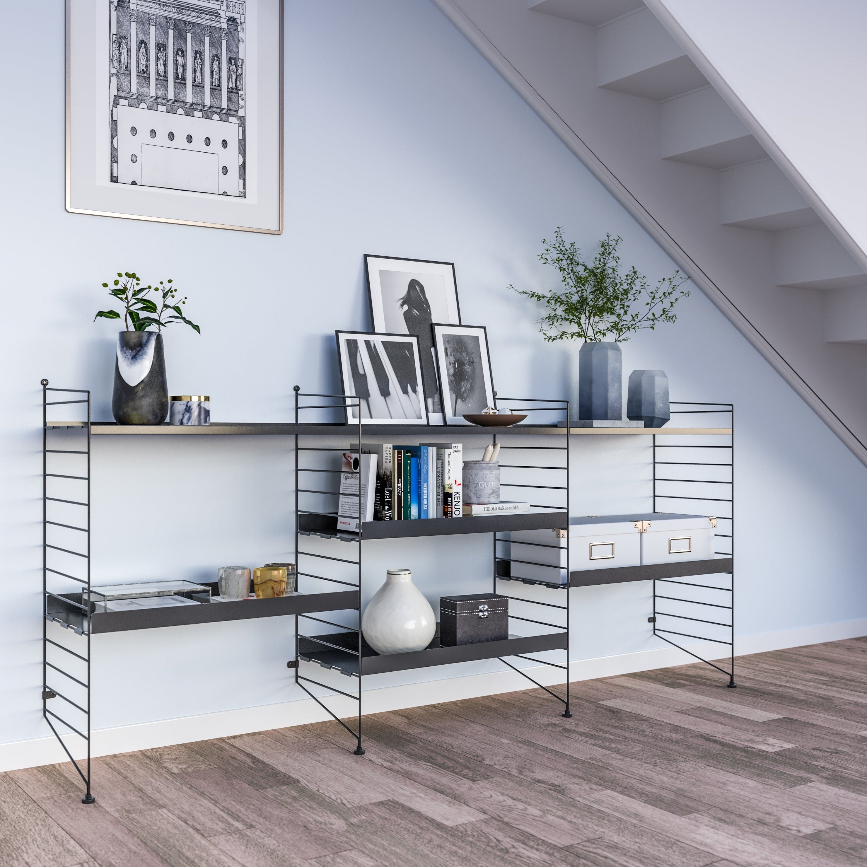 REPISA VINTAGE MAS TRIO SIMPLE NEGRO - Medular Diseño Repisa