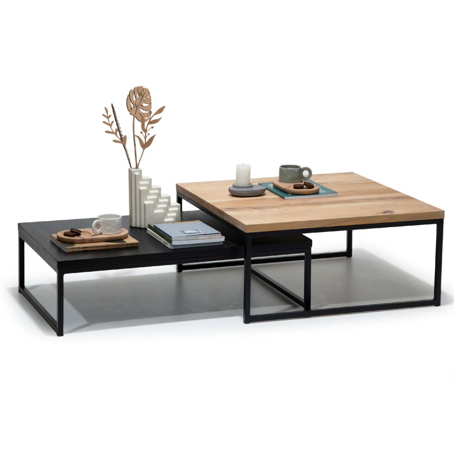Mesa de Centro Duo Wood Black Lenga