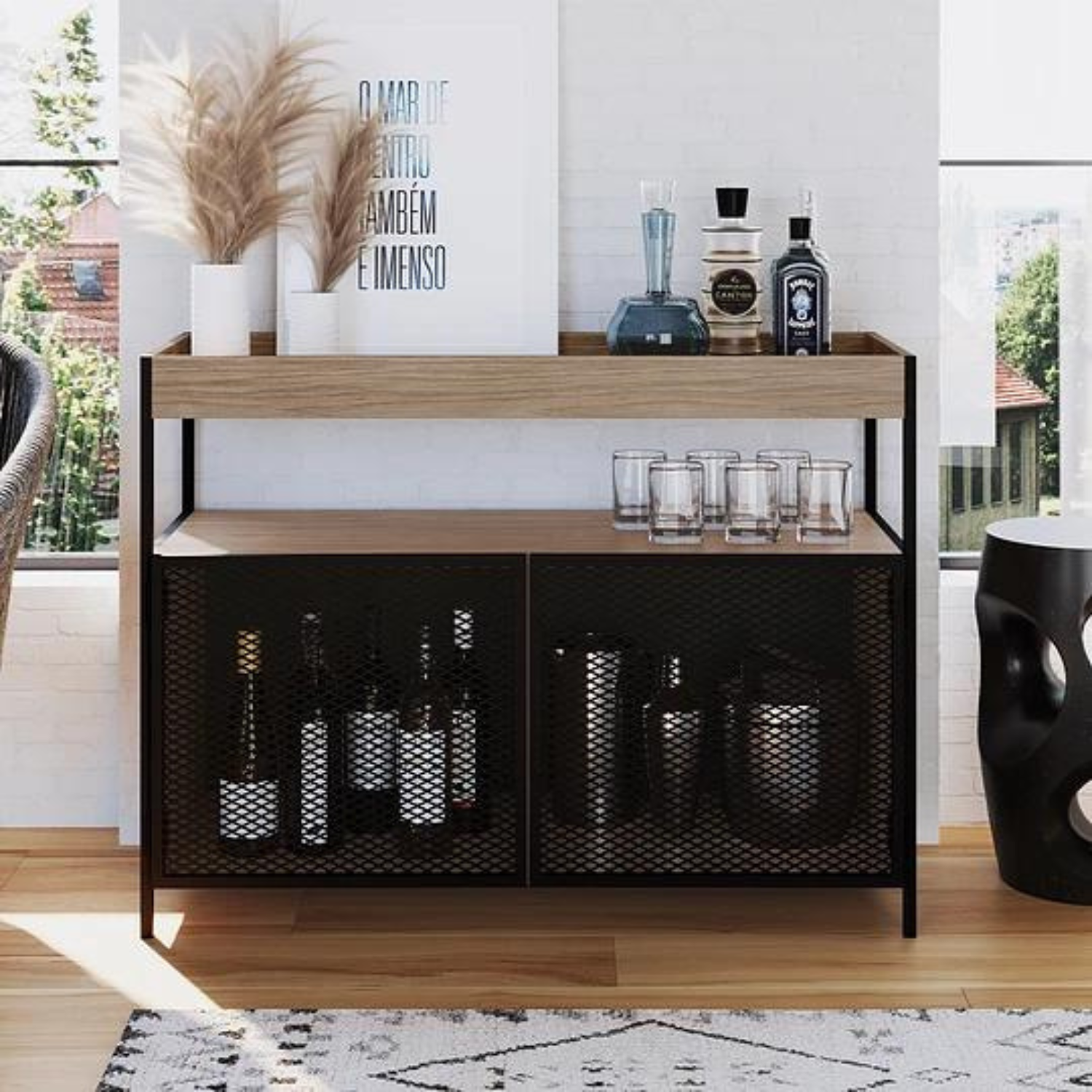 Buffet Bar Steel York - Medular Diseño Aparadores