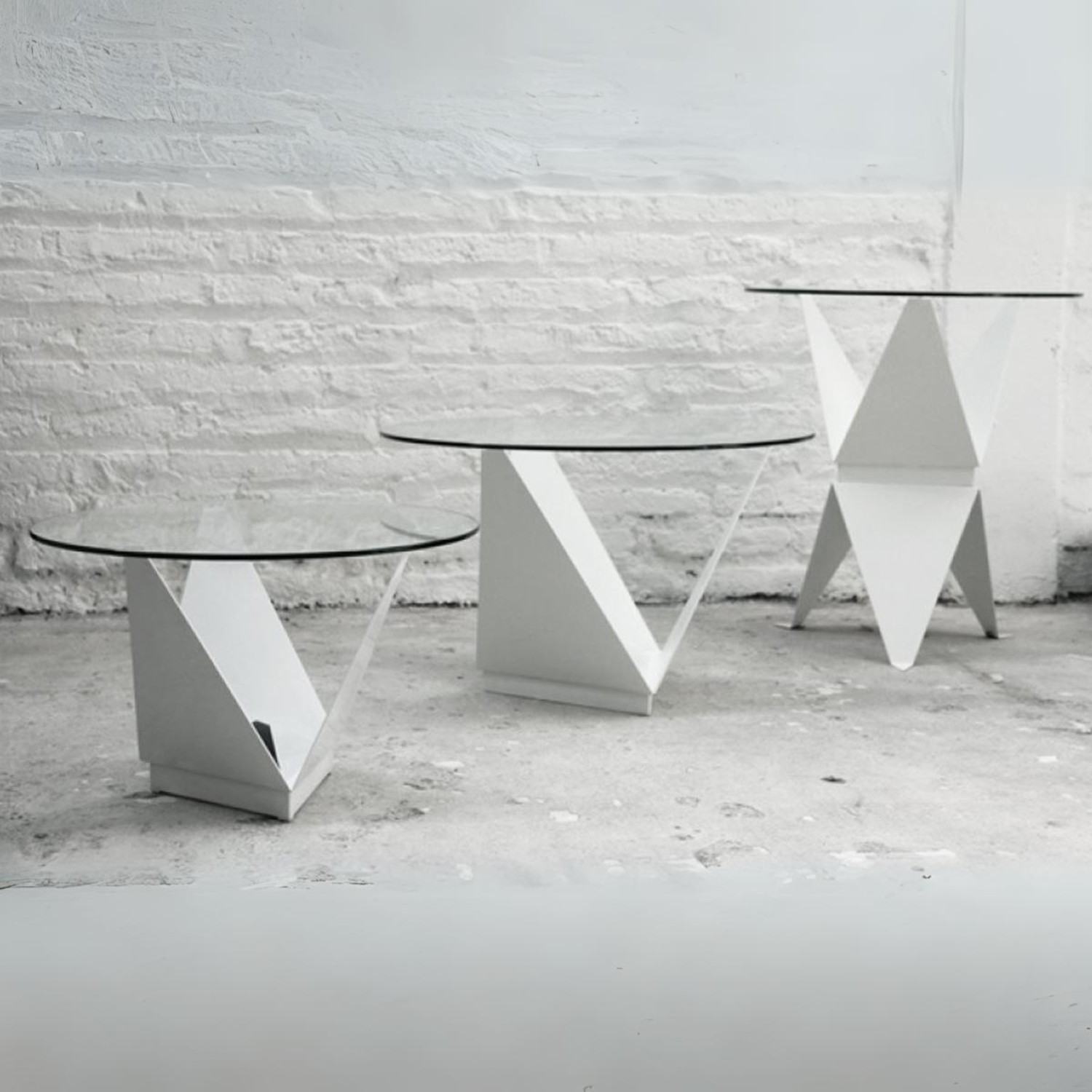 Mesa Tuca Lateral Alta Blanca - Medular Diseño Mesas de Centro