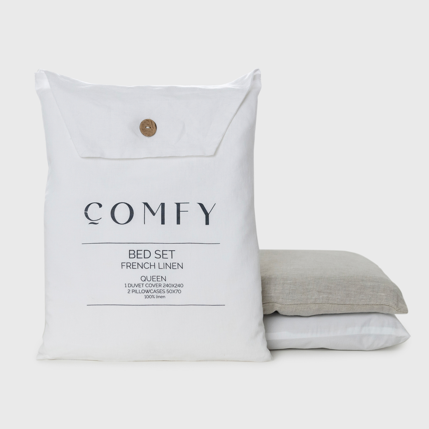 Funda de Plumón Lino Natural - Medular Diseño Ropa de Cama