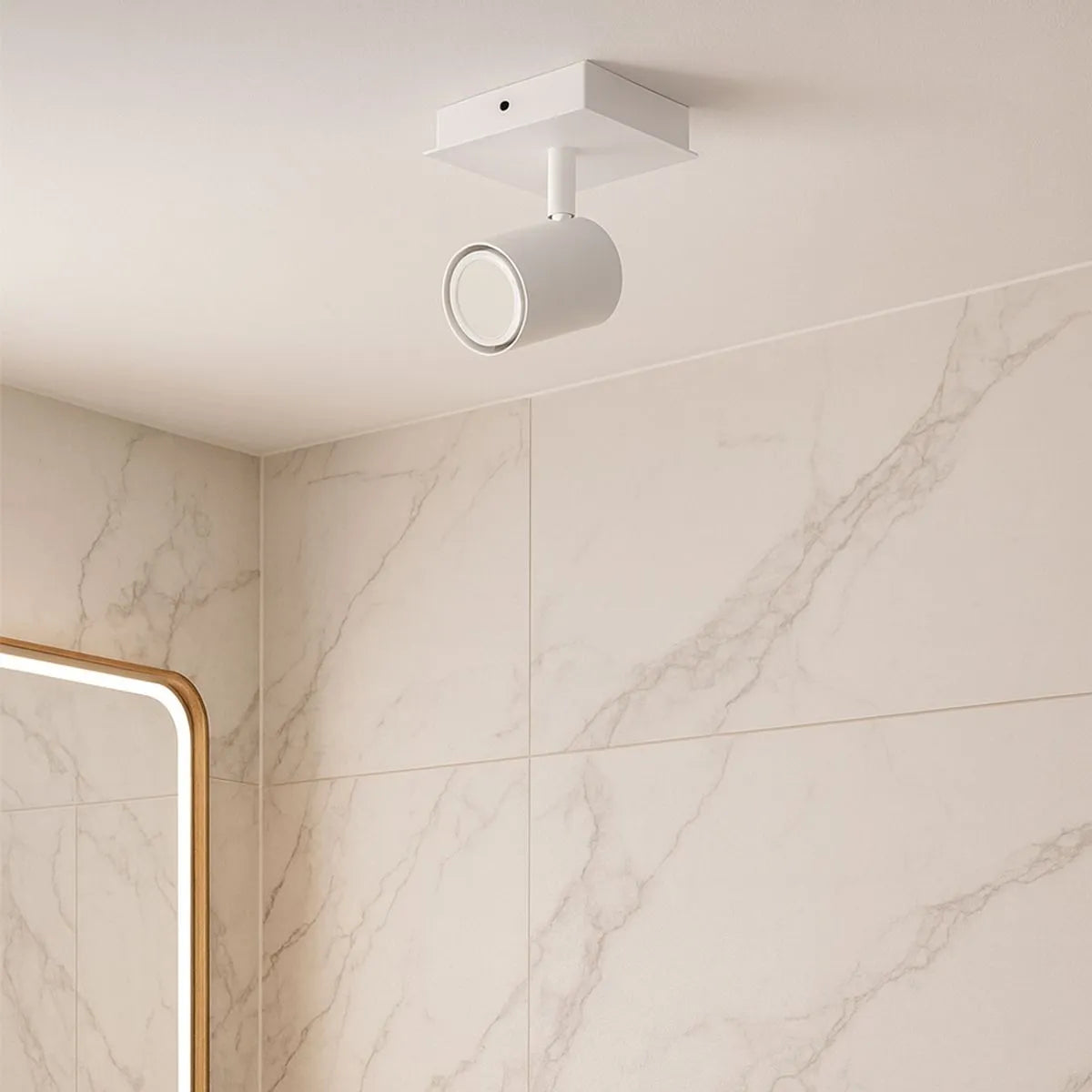 Foco Sobrepuesto 1 luz Cil III Blanco Mate Ip44 GU10