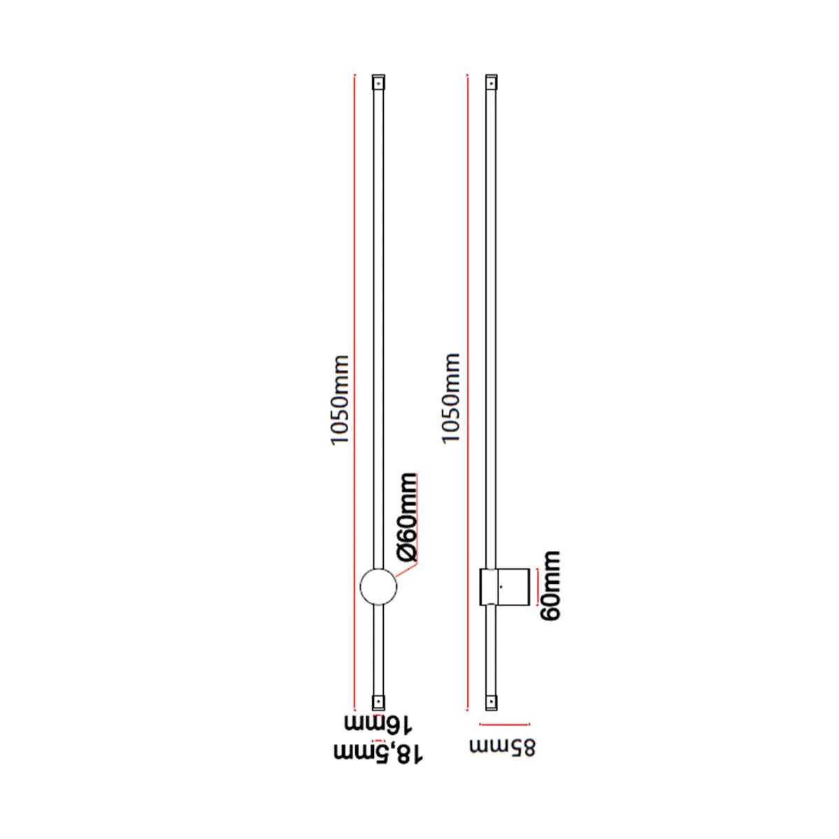 Aplique Muro Line Led Negro
