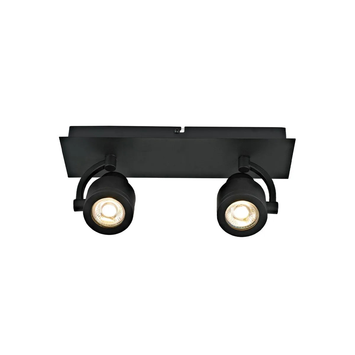 Foco Sobrepuesto Komo 2 Luces Negro Mate
