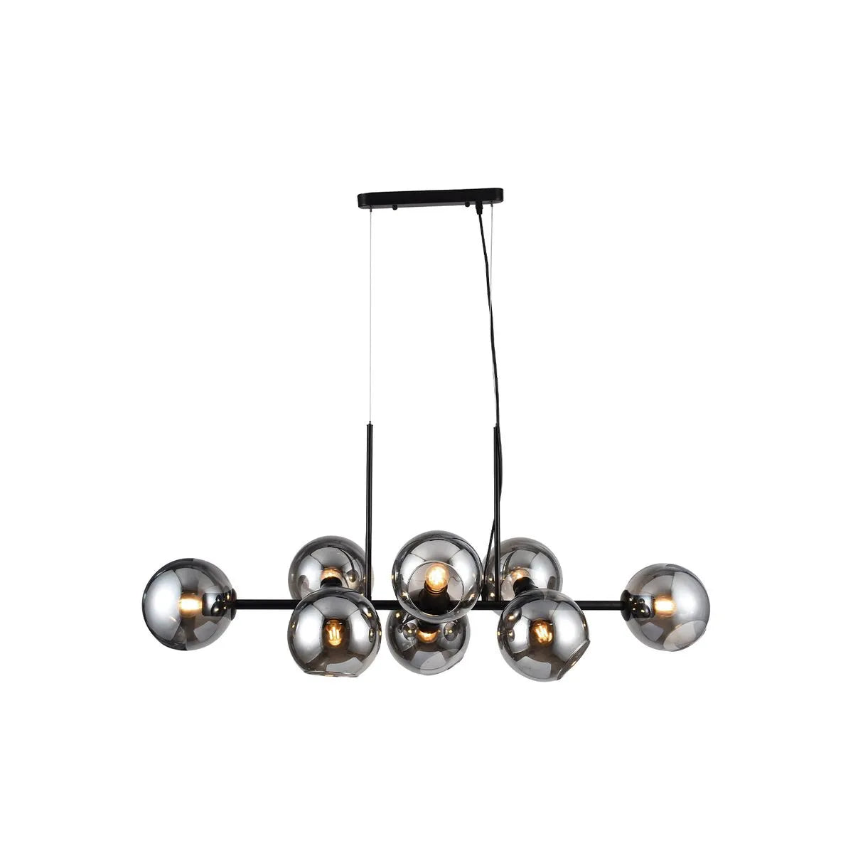 Lámpara Colgante Bubble Negro Vidrio Ahumado