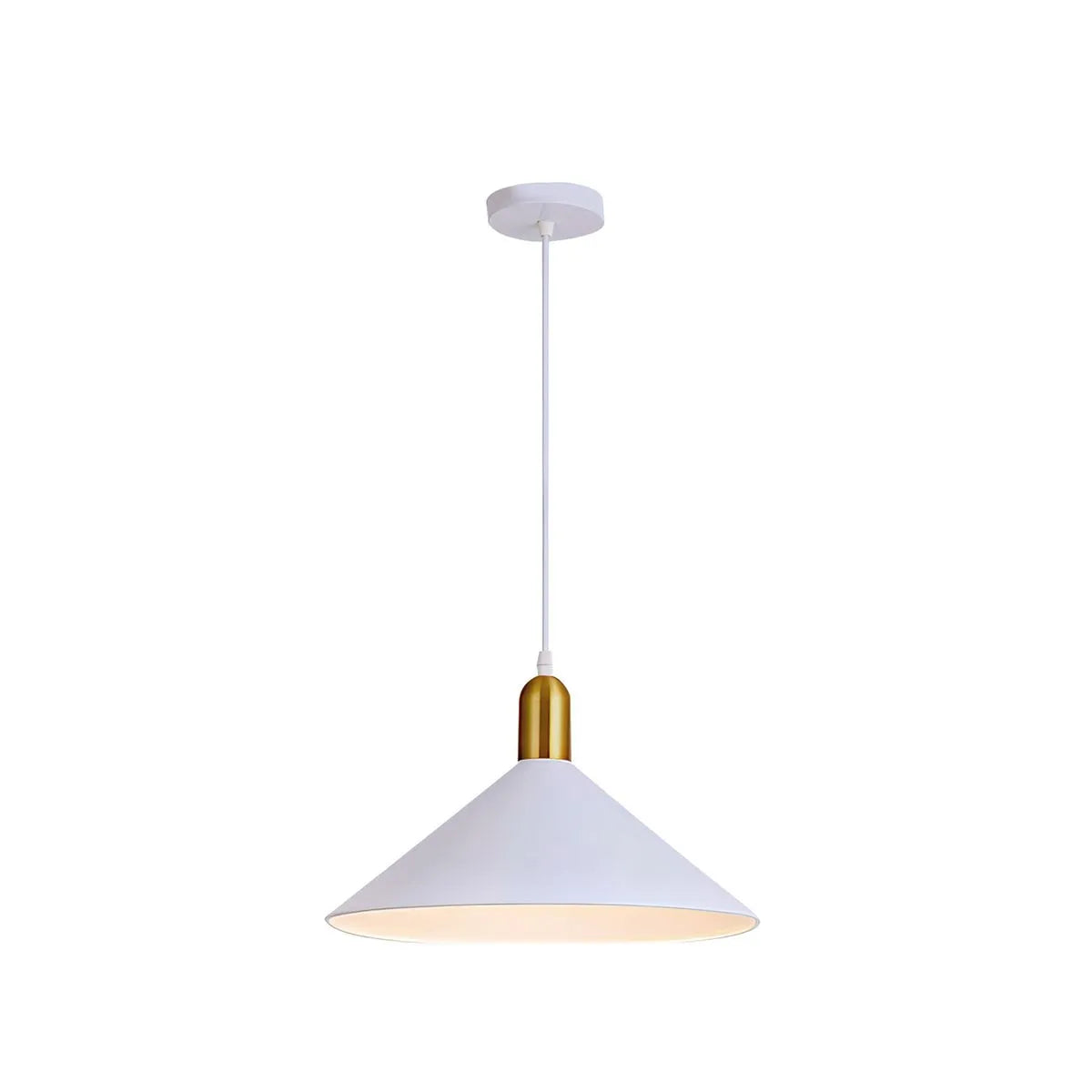 Lámpara Colgante Kegel Blanco y Dorado