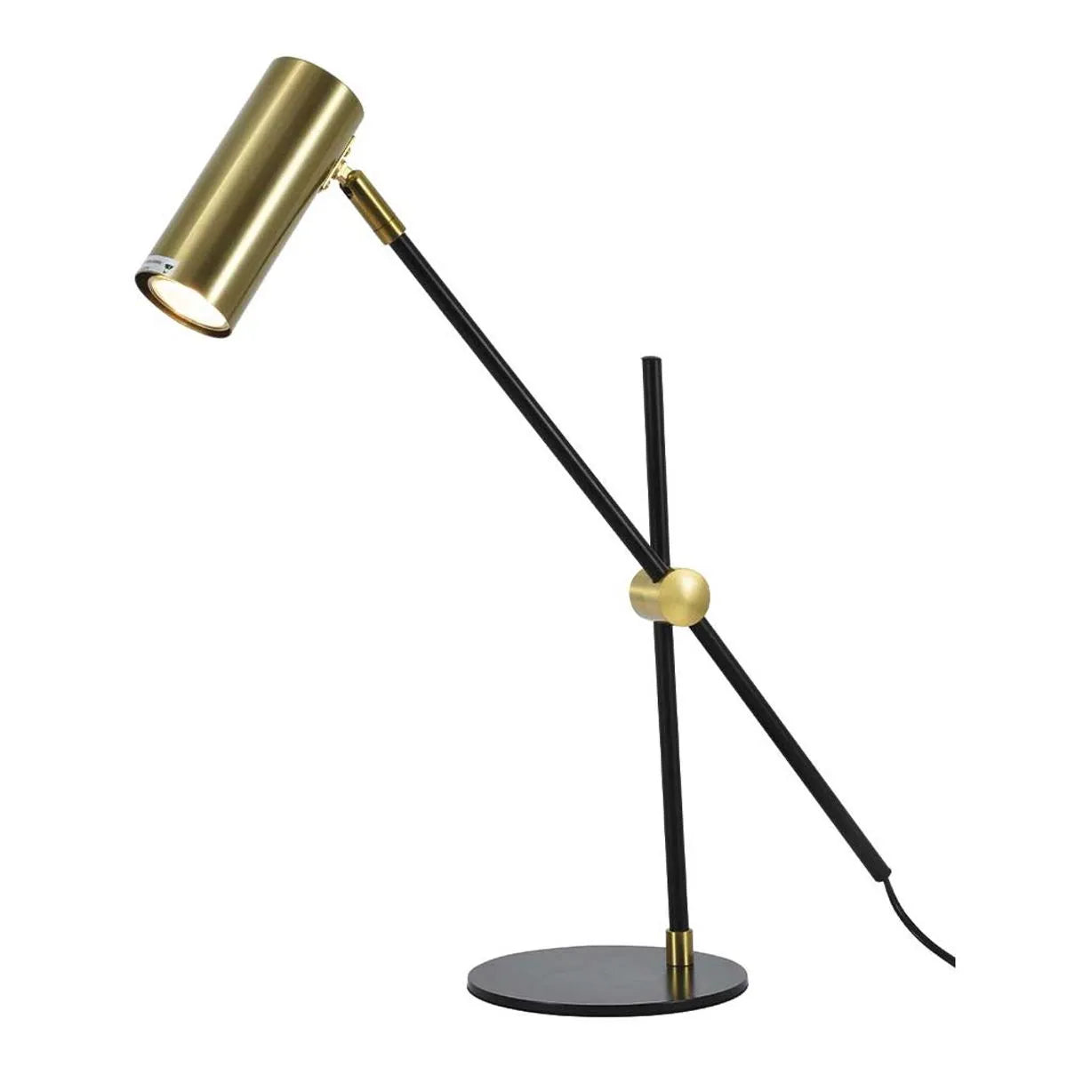 Lámpara de Escritorio Linen Dorada con Negro