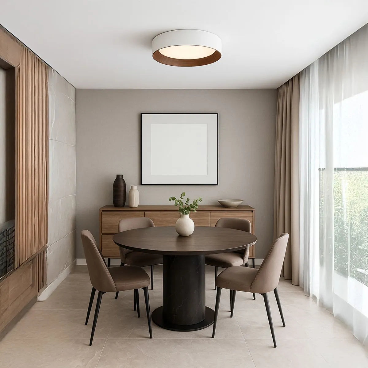Plafon Solara Led Circular Blanco Madera