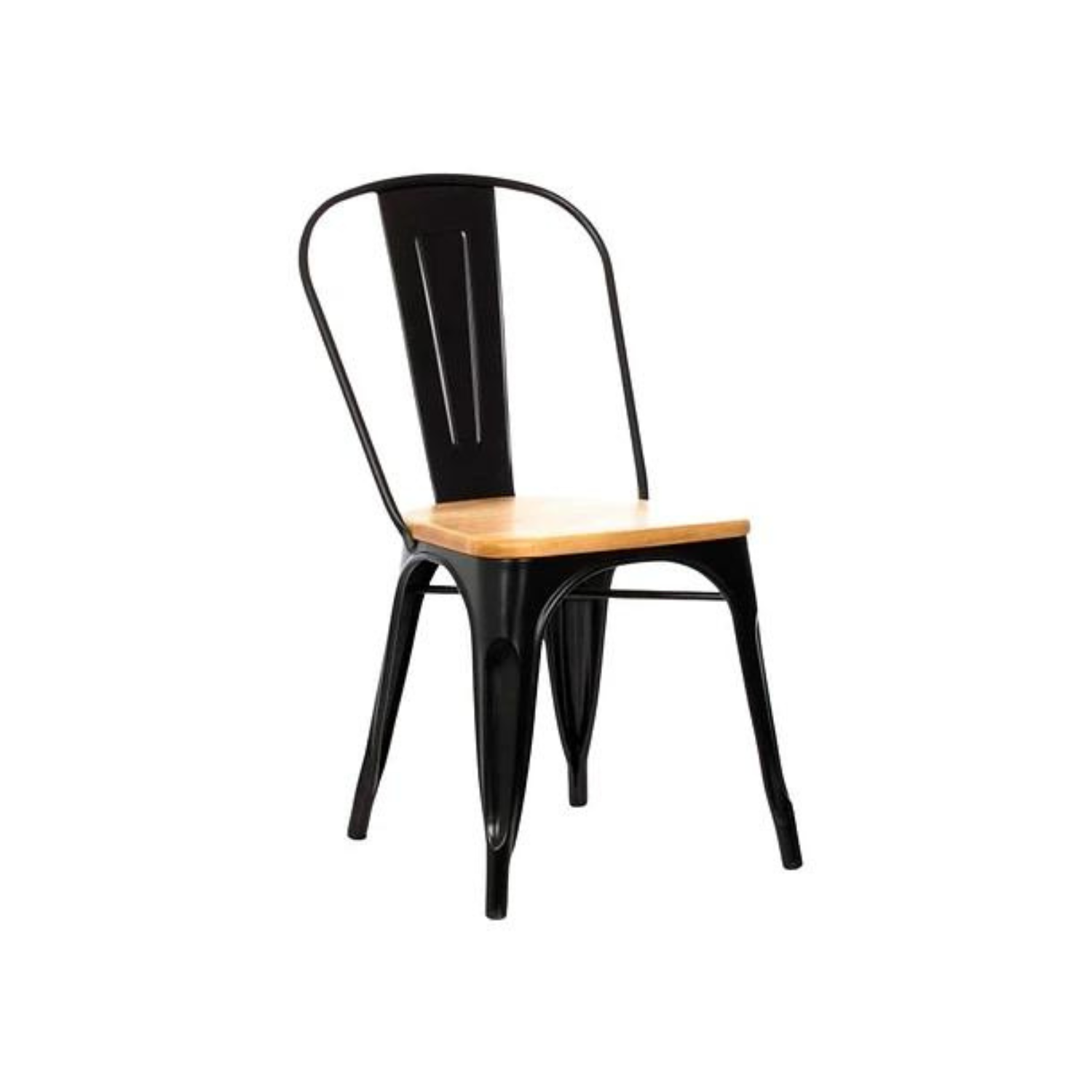 Silla Tólix Negra Asiento de Madera - Medular Diseño Sillas de interior
