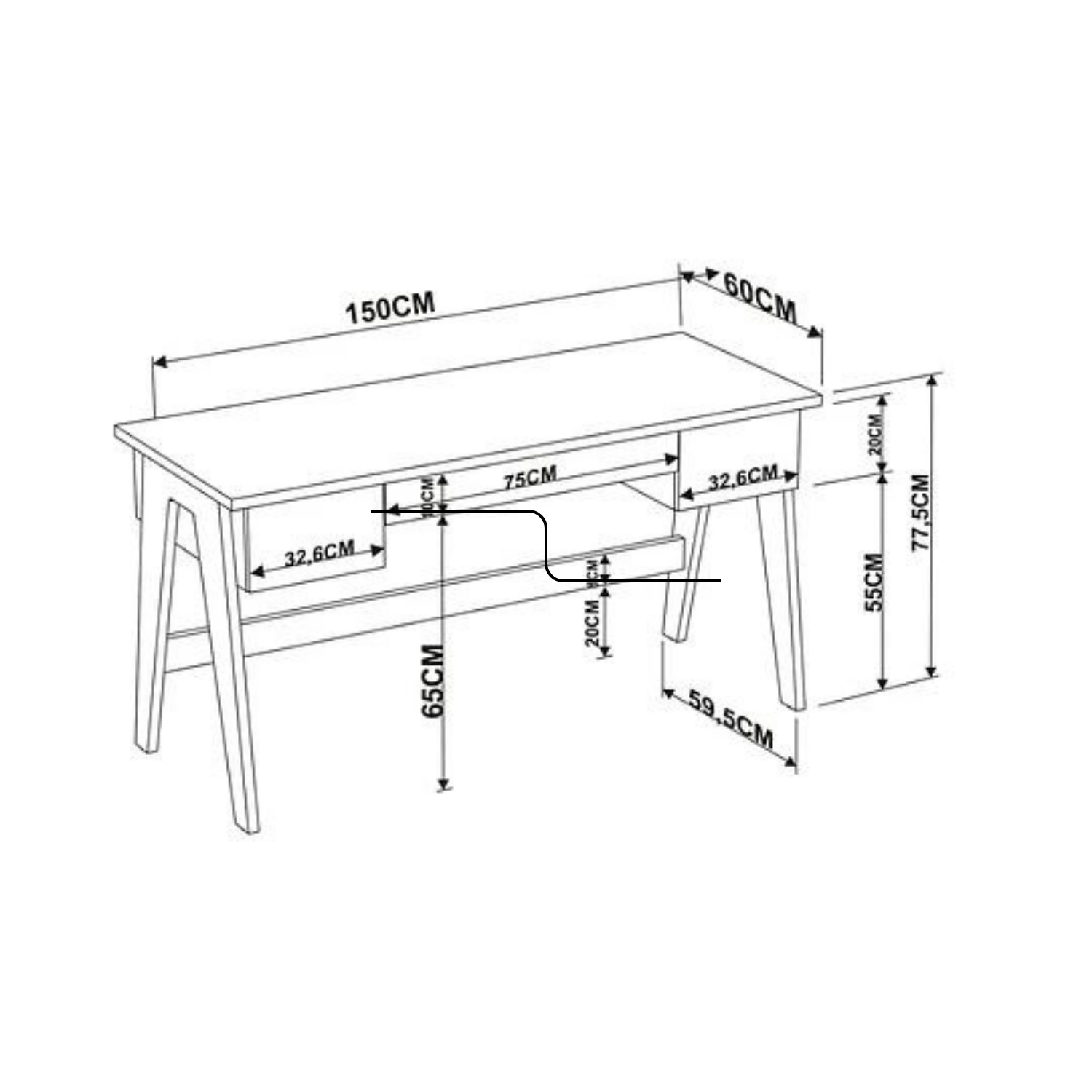 Escritorio White Wood - Medular Diseño Escritorios de hogar