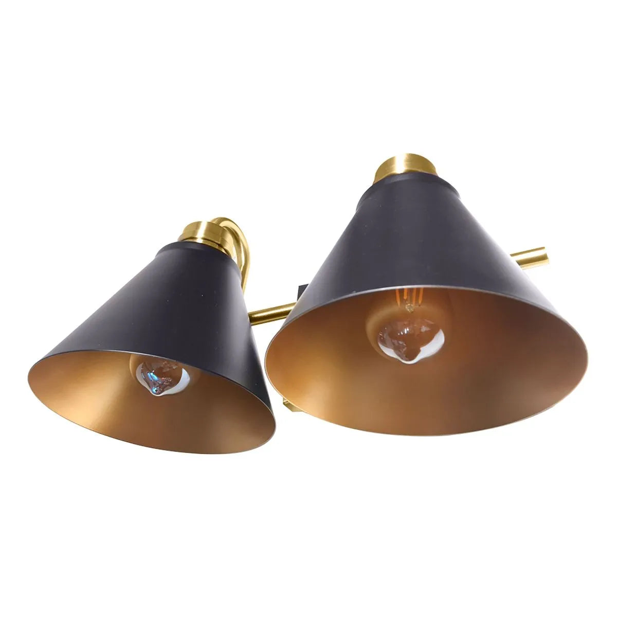 Aplique Vintage Pharos 2 luces Negro/Dorado