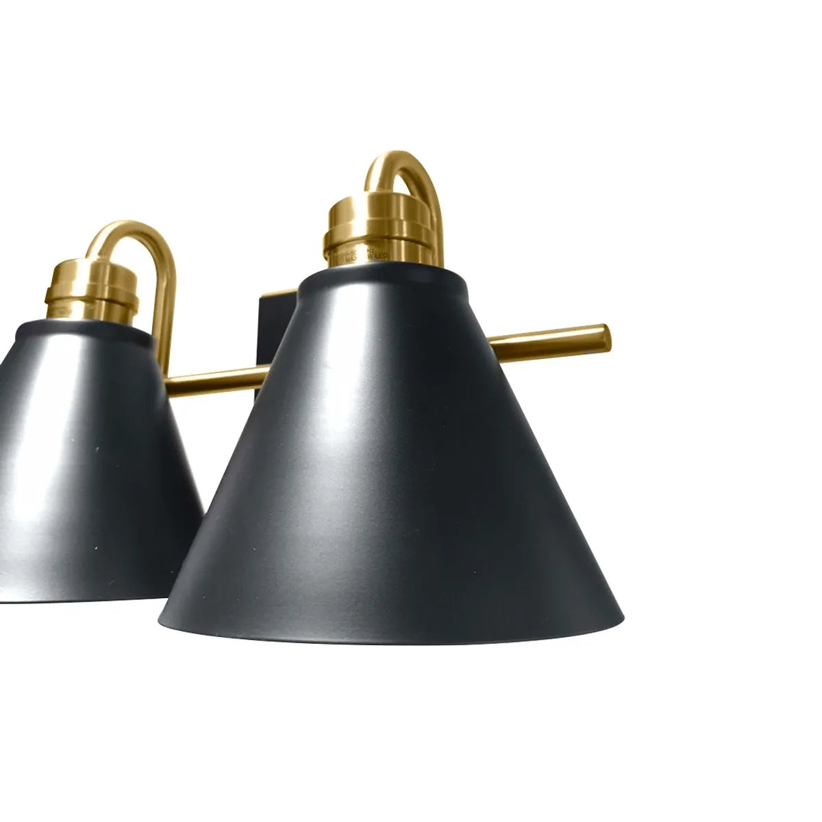 Aplique Vintage Pharos 2 luces Negro/Dorado