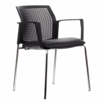 Silla visita Logan Respaldo PP Negro - Medular Diseño Sillas de Escritorio