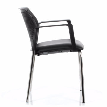 Silla visita Logan Respaldo PP Negro - Medular Diseño Sillas de Escritorio