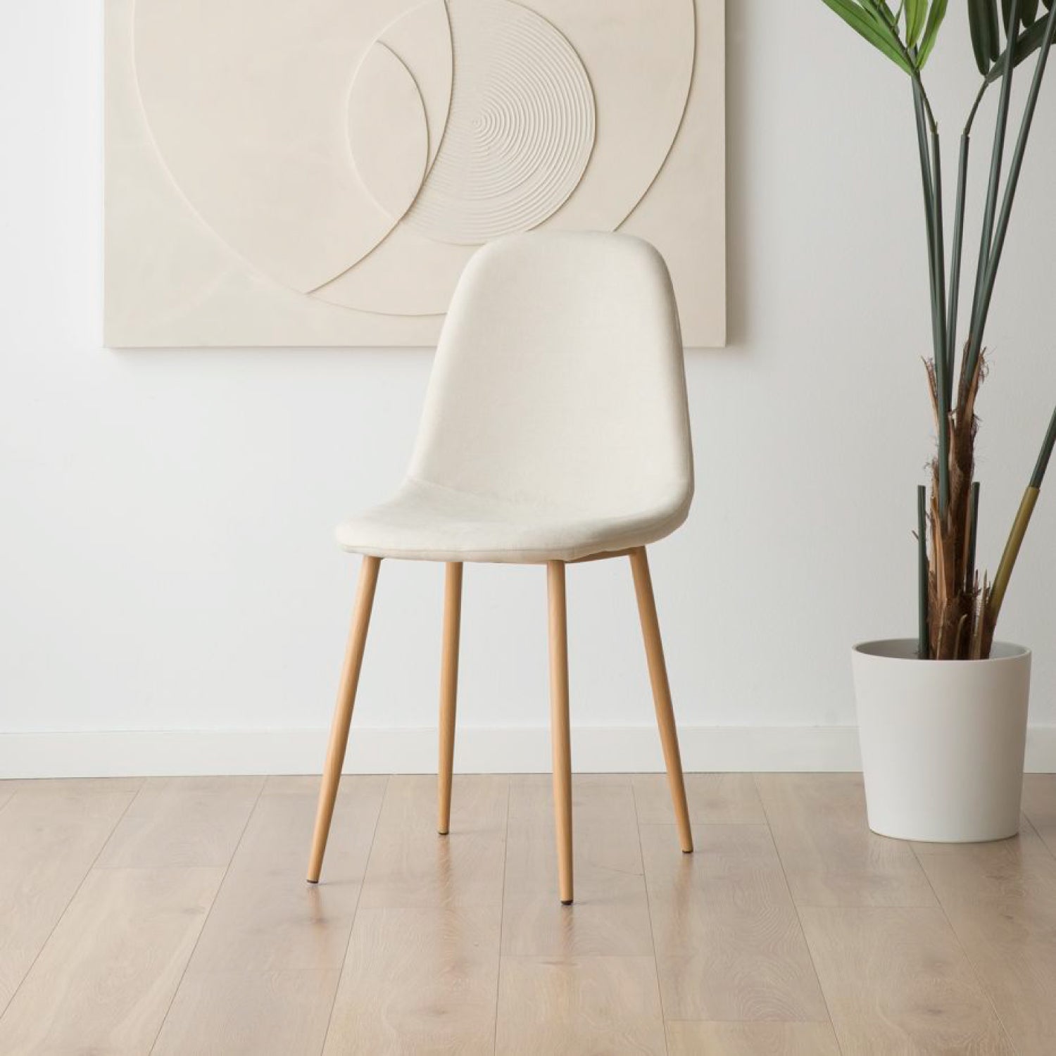 Silla Luxor Velvet Crema - Medular Diseño Silla