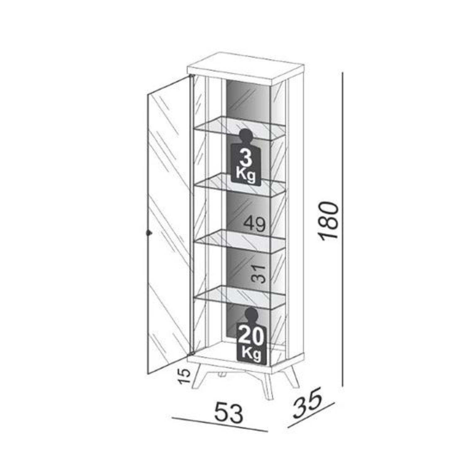 Vitrina Led Lux M - Medular Diseño Aparadores
