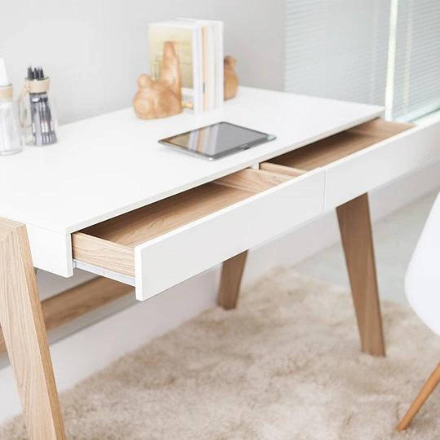 Escritorio Mini White Wood - Medular Diseño Escritorios de hogar