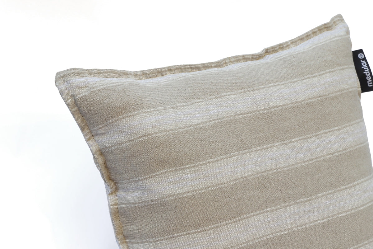 Cojín Lino franjas beige - Medular Diseño Cojines EE