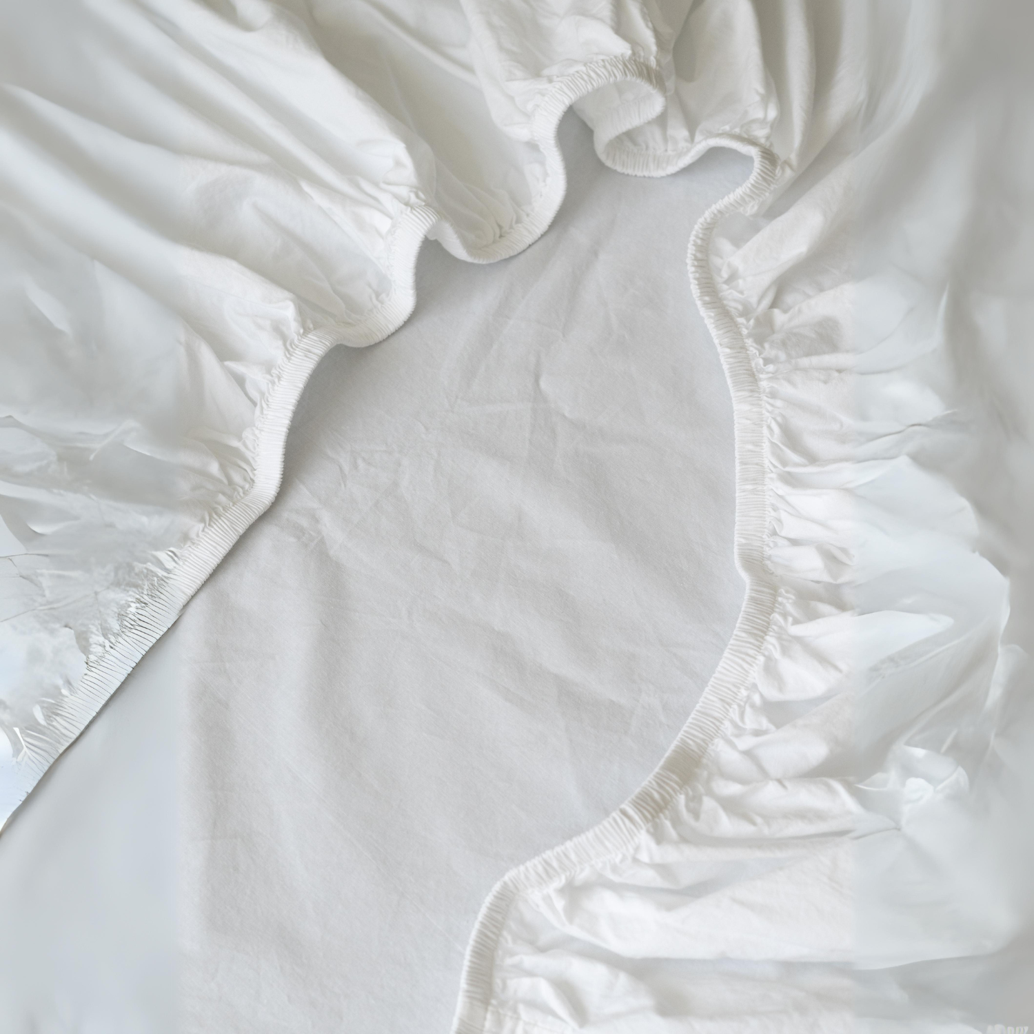Sábana Bajera Algodón Blanca 200 Hilos - Medular Diseño Ropa de Cama