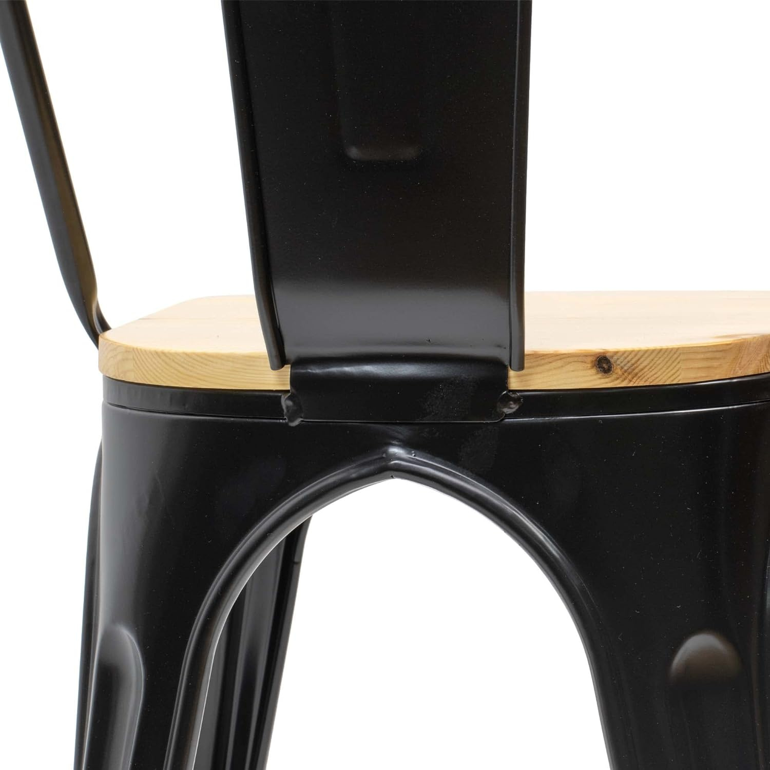Silla Tólix Negra Asiento de Madera