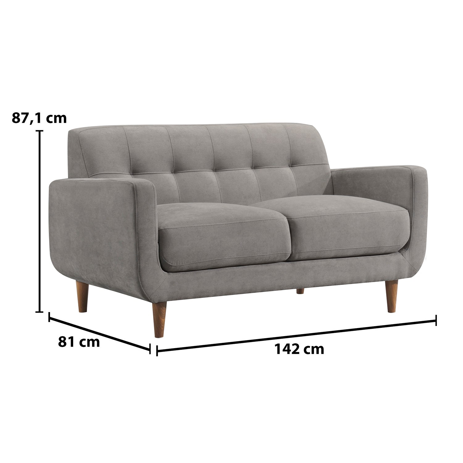 Sofa Milan 2 Cuerpos Gris
