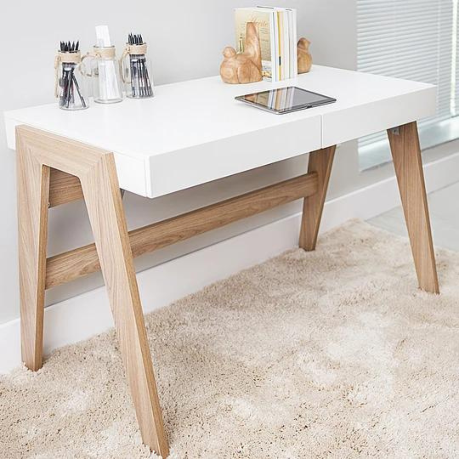 Escritorio Mini White Wood - Medular Diseño Escritorios de hogar