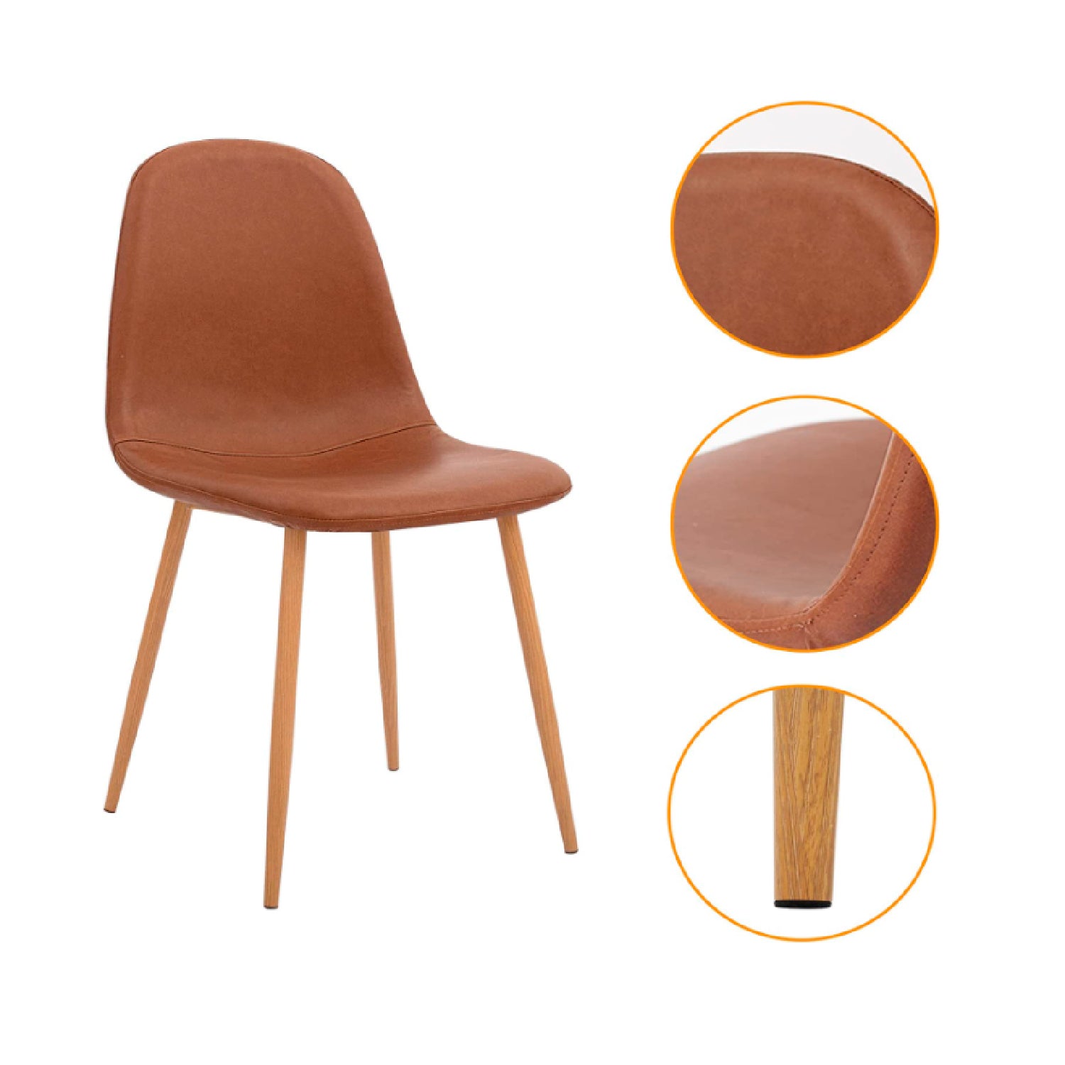 Silla Luxor Ecocuero Café