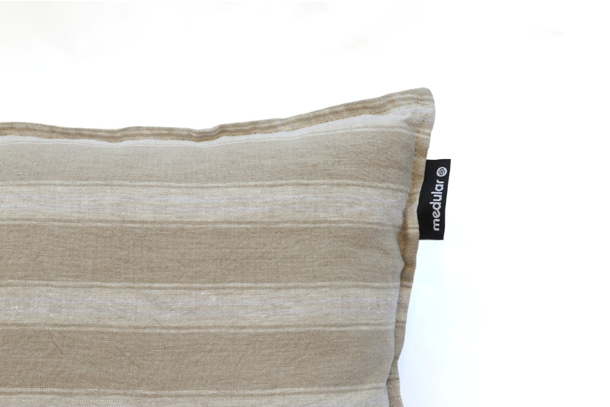 Cojín Lino franjas beige - Medular Diseño Cojines EE
