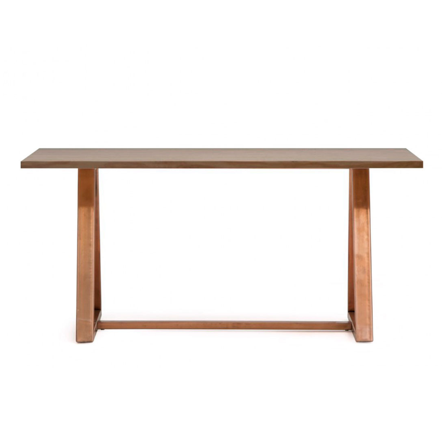 Mesa de Comedor Pablo Nogal 8P Base Cobre - Medular Diseño Mesas de Comedor