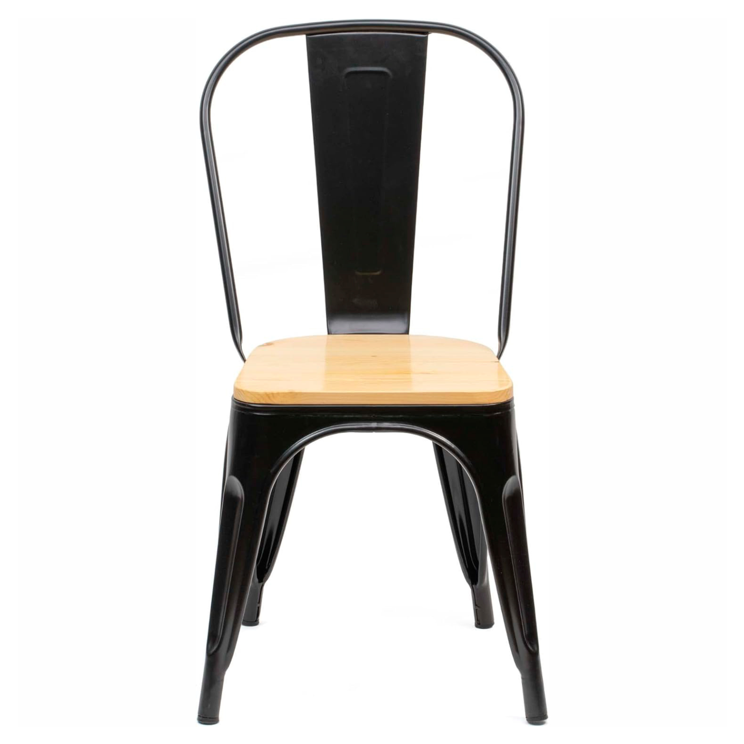 Silla Tólix Negra Asiento de Madera - Medular Diseño Sillas de interior