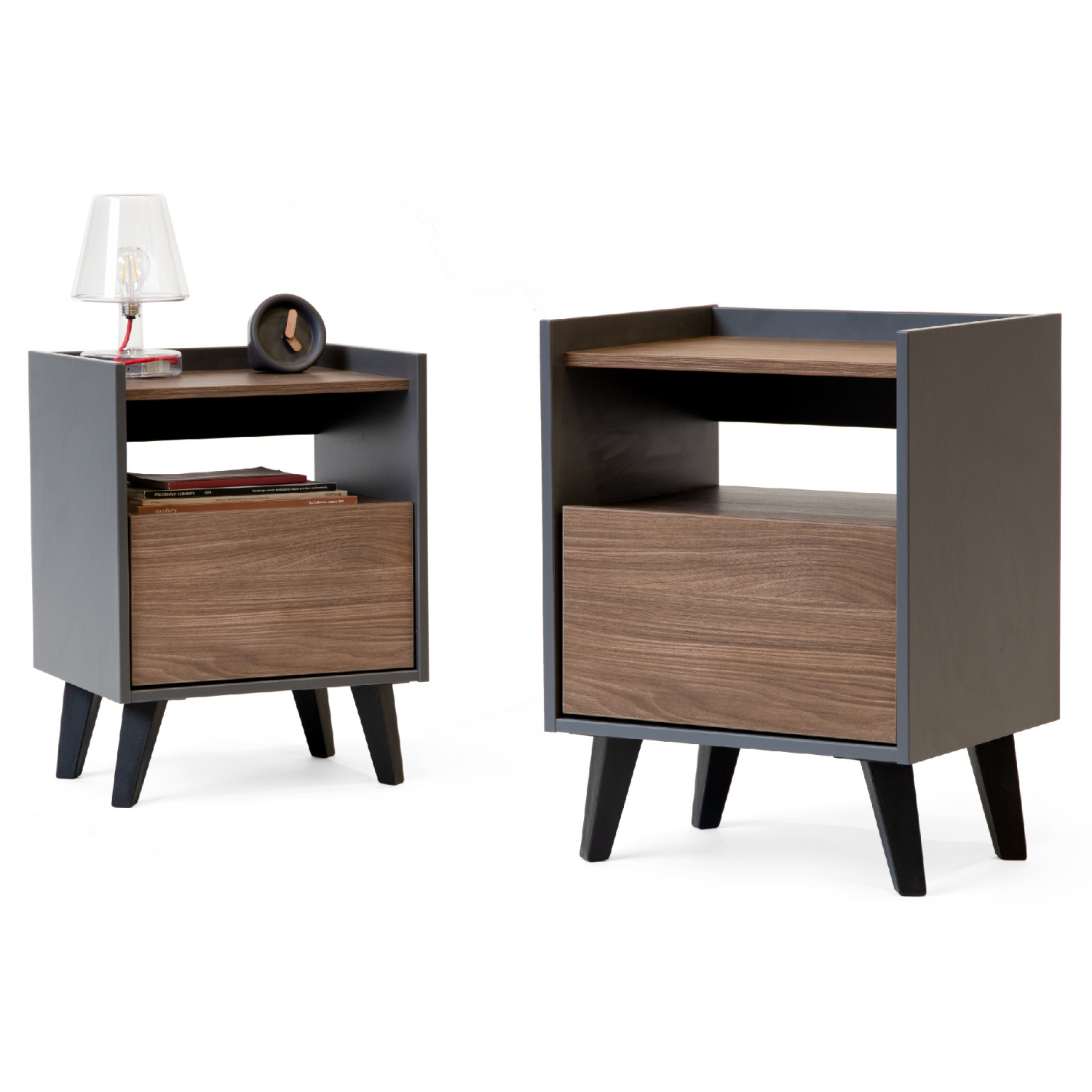 2 Veladores Pop Nogal - Medular Diseño Veladores