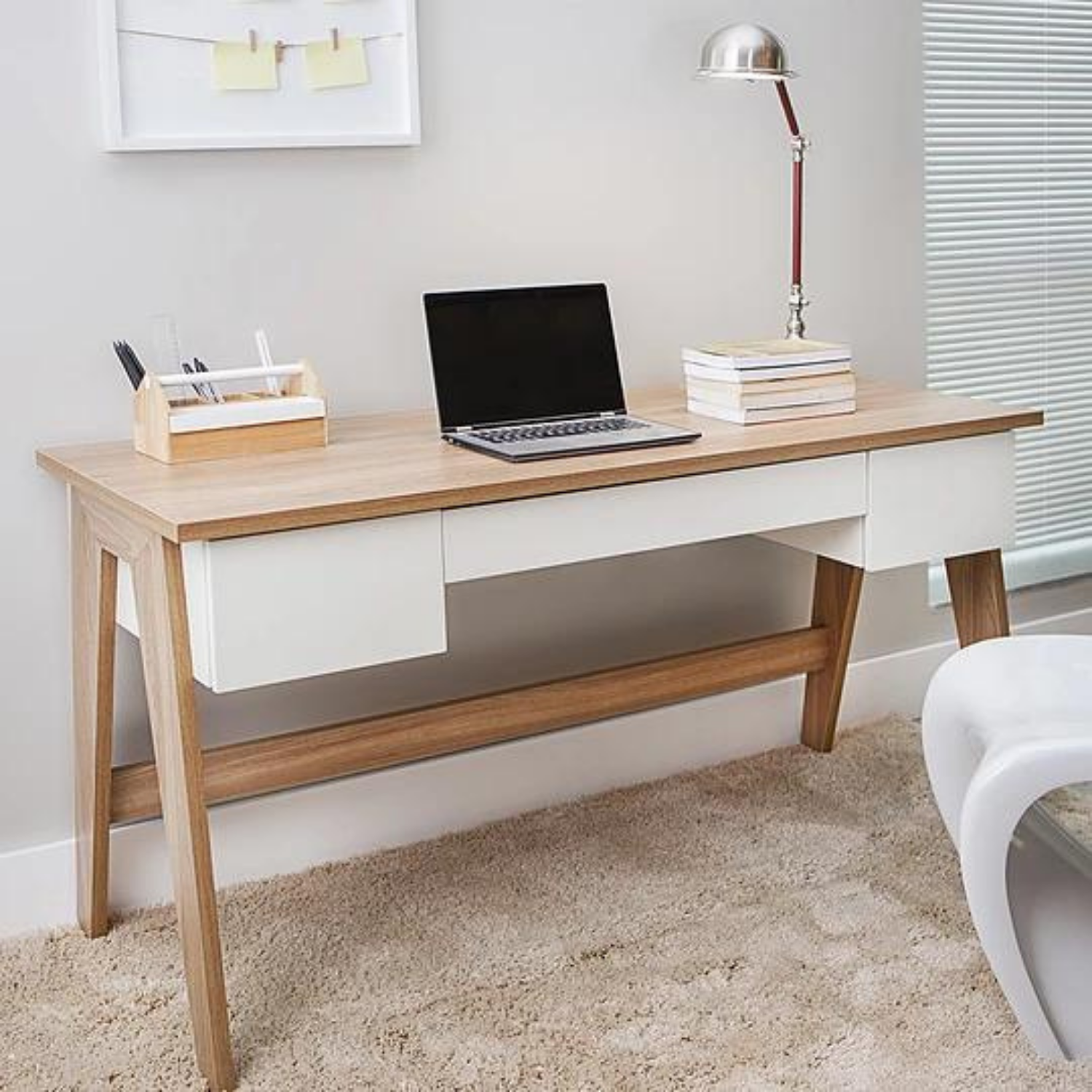 Escritorio White Wood - Medular Diseño Escritorios de hogar