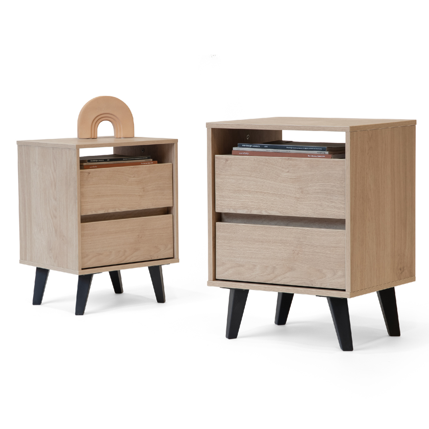 2 Veladores Atacama Roble - Medular Diseño Veladores
