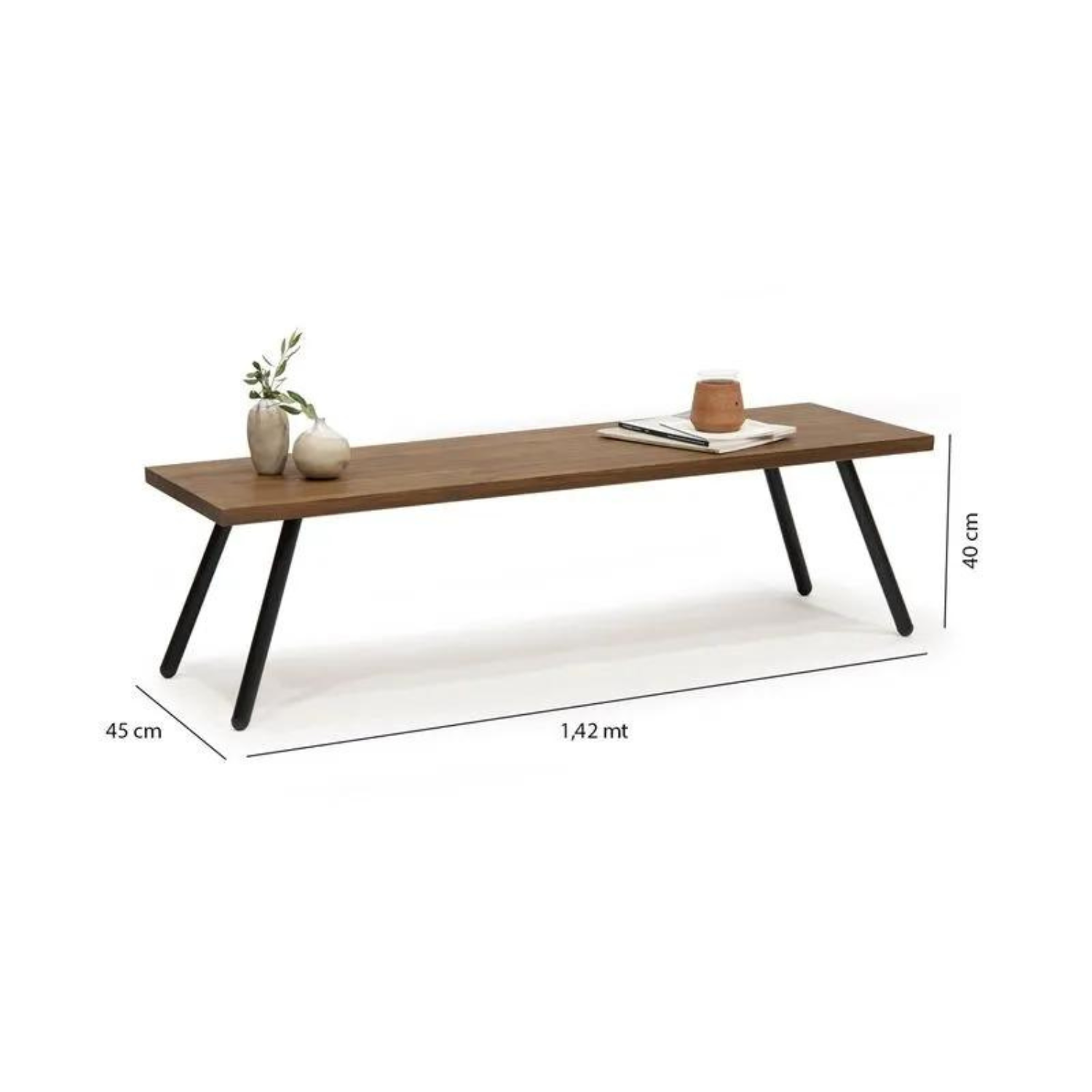 Mesa de Centro Rectangular Aula Nogal - Medular Diseño Mesas de Centro