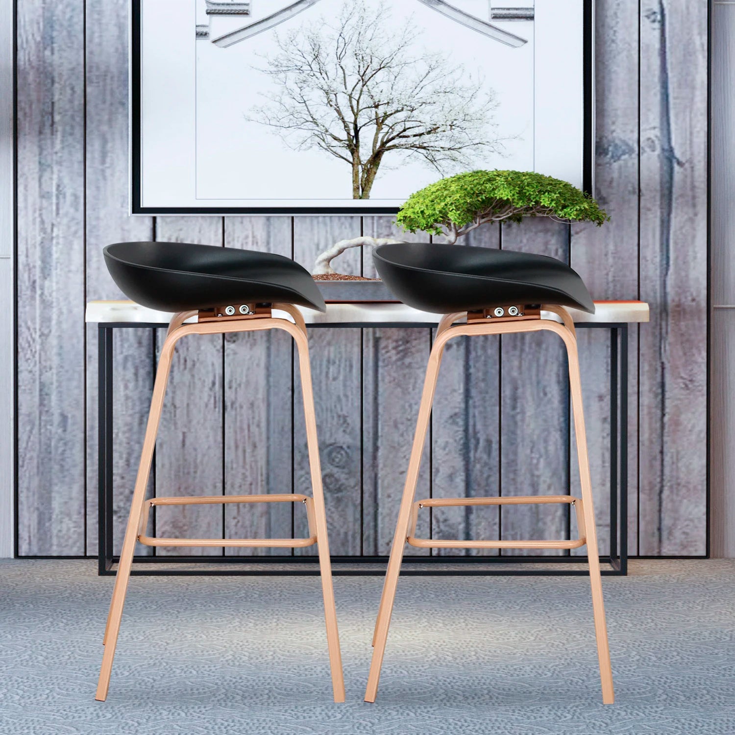 Pack 4 Taburetes Escandinavo - Negro - Medular Diseño Taburetes