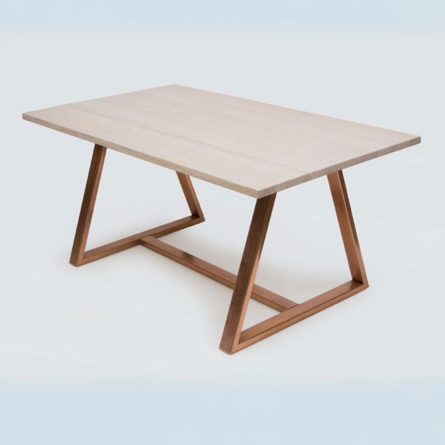 Mesa de Comedor Pablo Natural 8P Base Cobre - Medular Diseño Mesas de Comedor