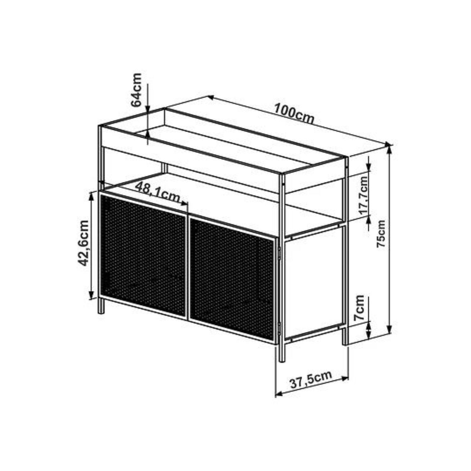 Buffet Bar Steel York - Medular Diseño Aparadores
