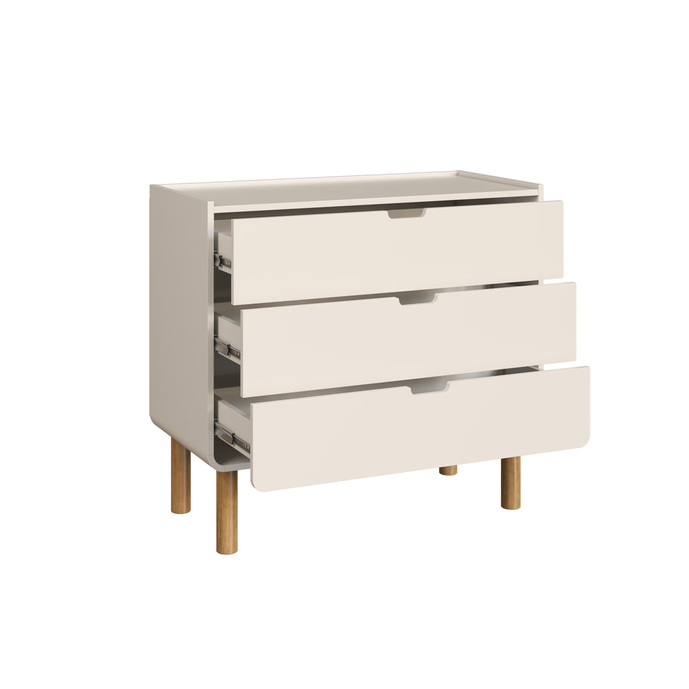 Comoda 3 Cajones Aurea Blanca