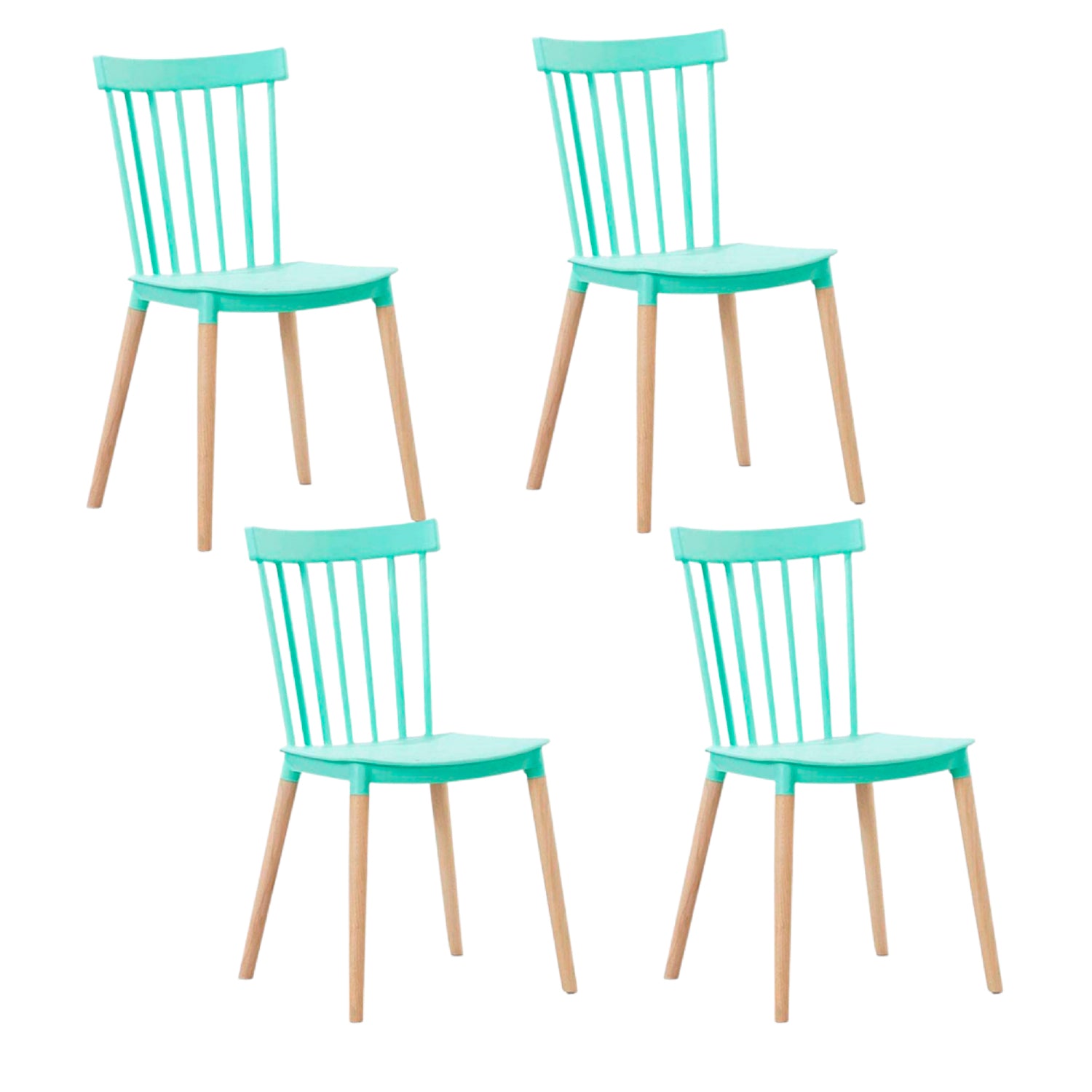 Pack 4 Sillas Queen menta