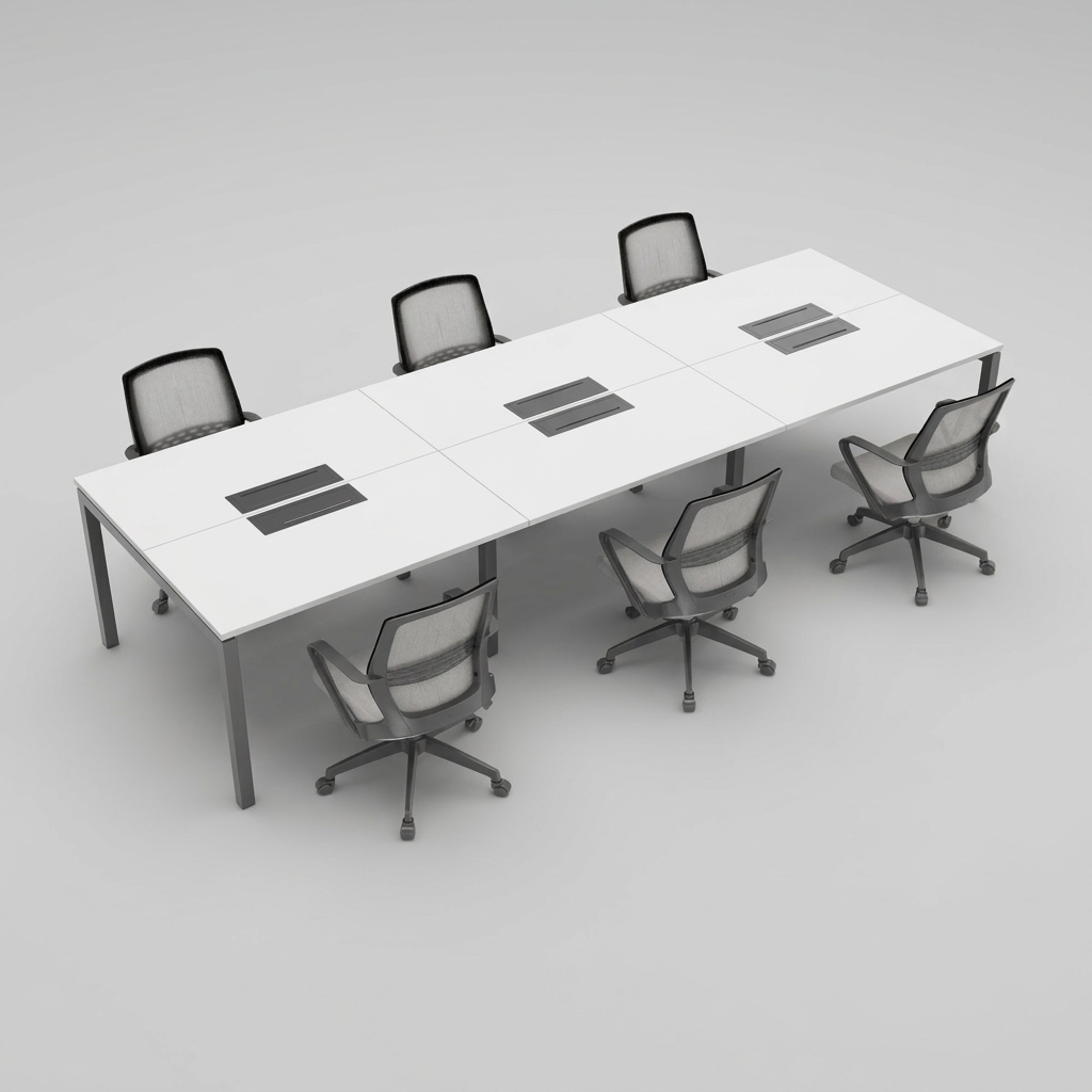 Escritorio Bench Enfrentado 6 Personas electrificable blanco/grafito