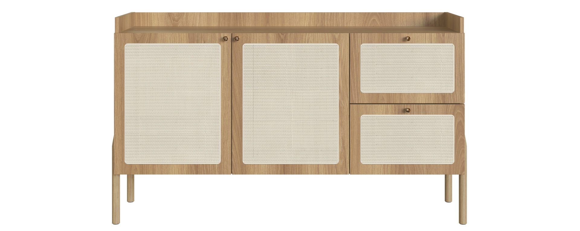 Aparador Nórdico Oslo Natural – Rejilla & Madera para Espacios Luminosos