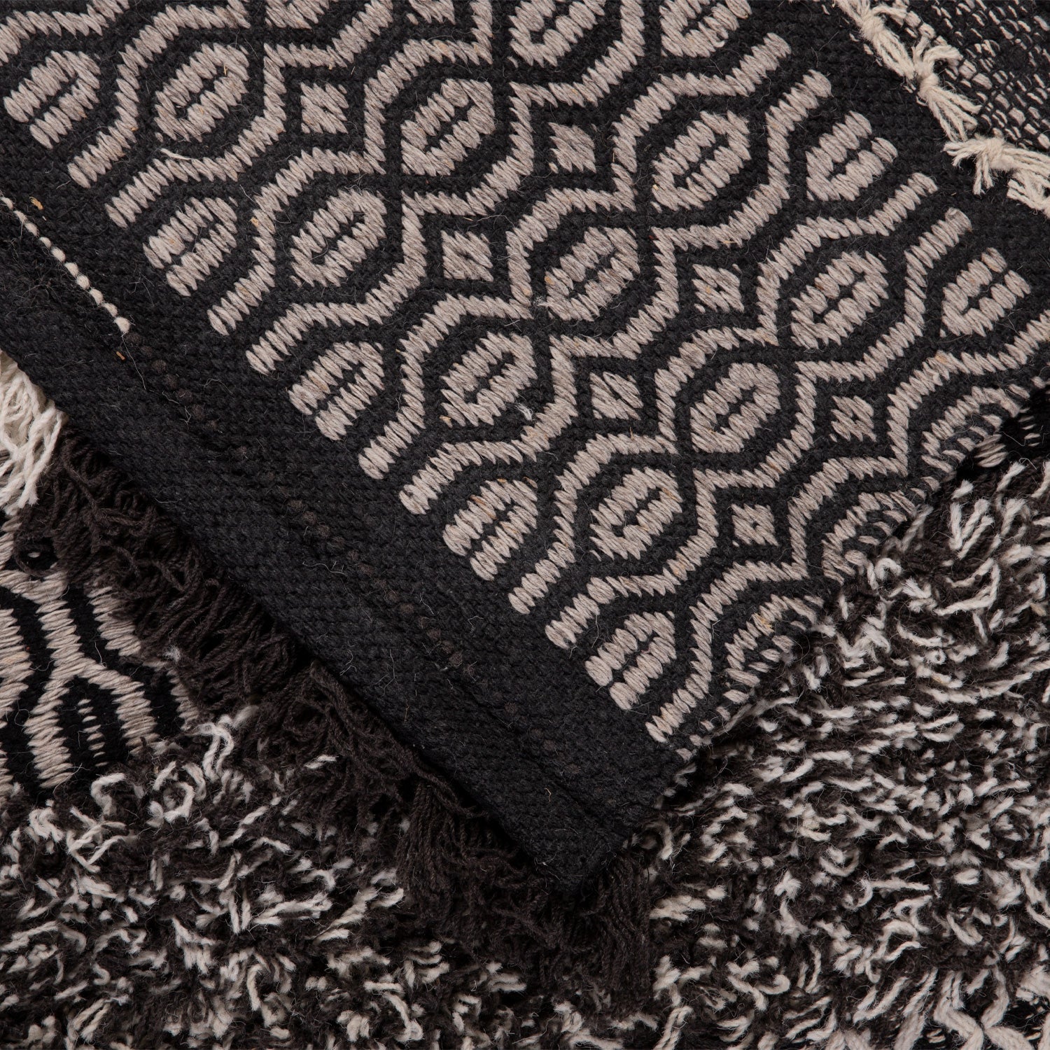 Alfombra Handwoven Wool Co Negro/Gris - Medular Diseño Alfombra