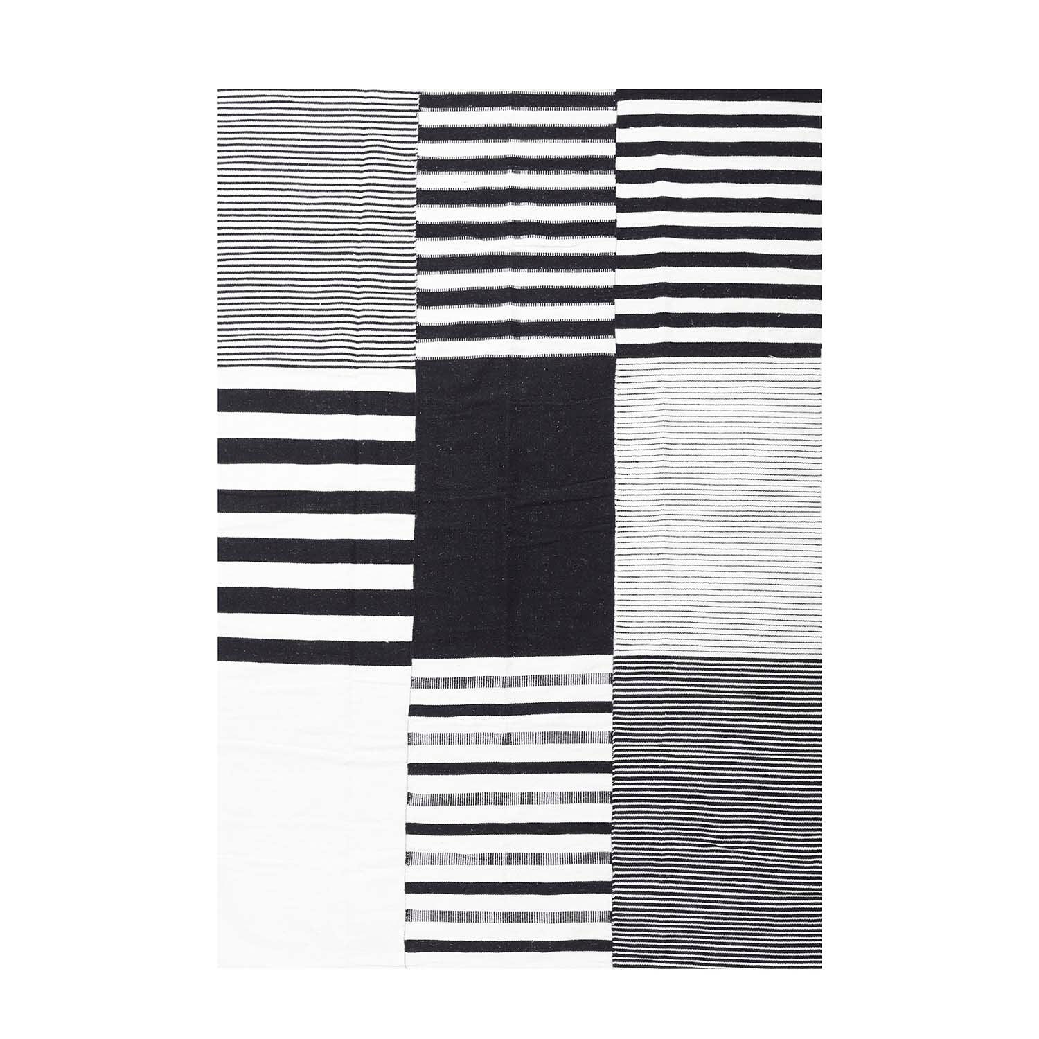 Alfombra Handwoven Rustic Blanco/Negro - Medular Diseño Alfombra