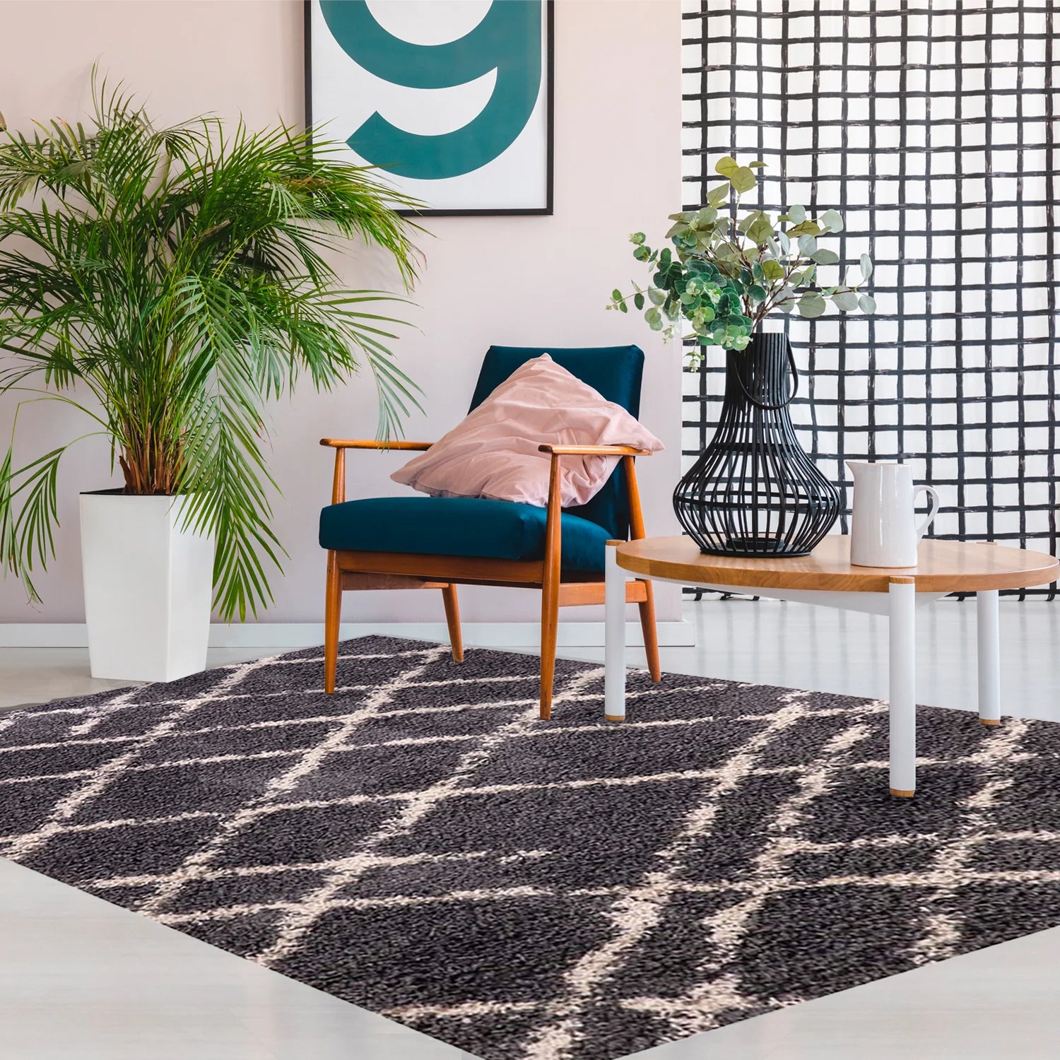 Alfombra Shaggy Design Gris 1381 - Medular Diseño Alfombra