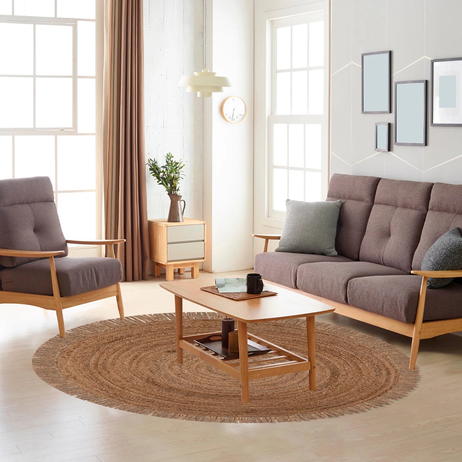 Alfombra Jute Round Collection 199 N - Medular Diseño Alfombra