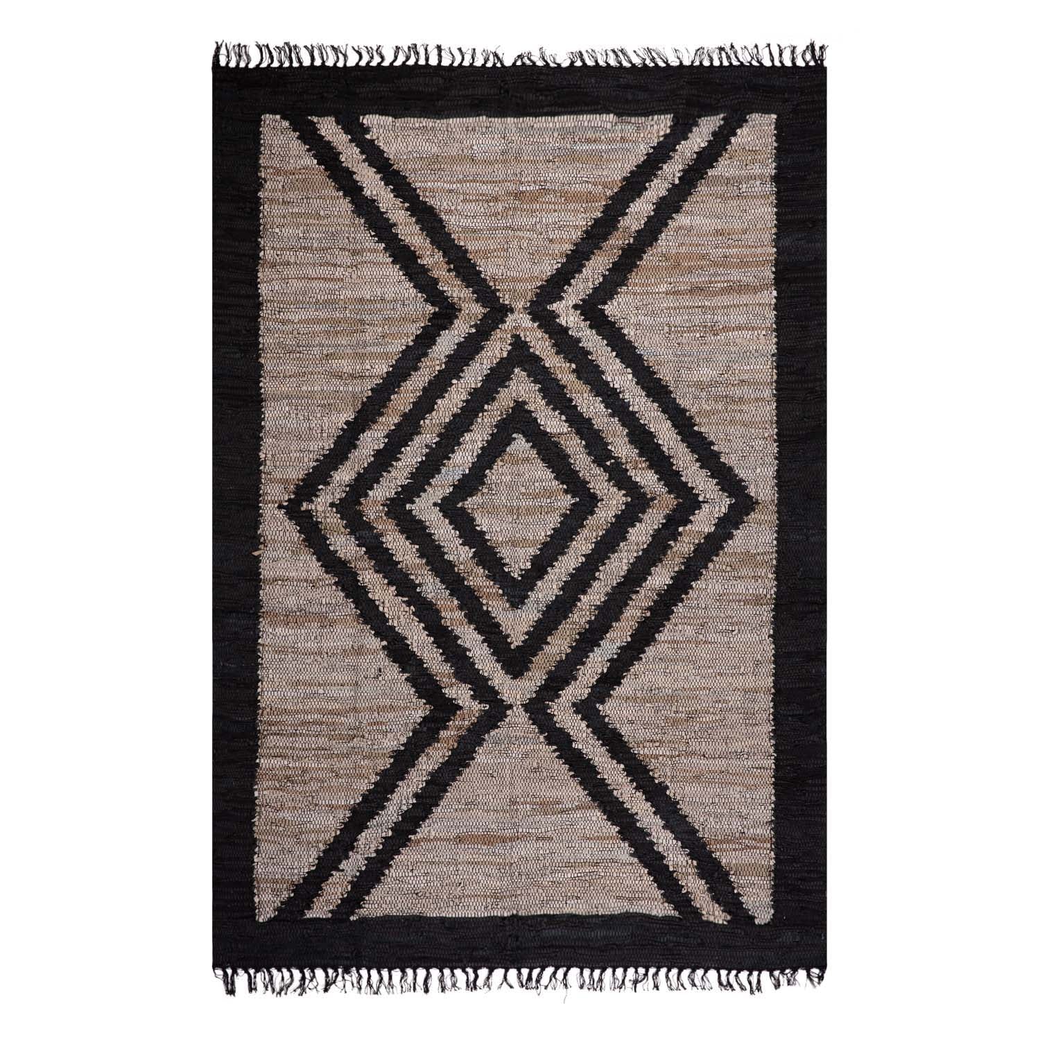 Natural Leather Mix 613 Black - Medular Diseño Alfombras