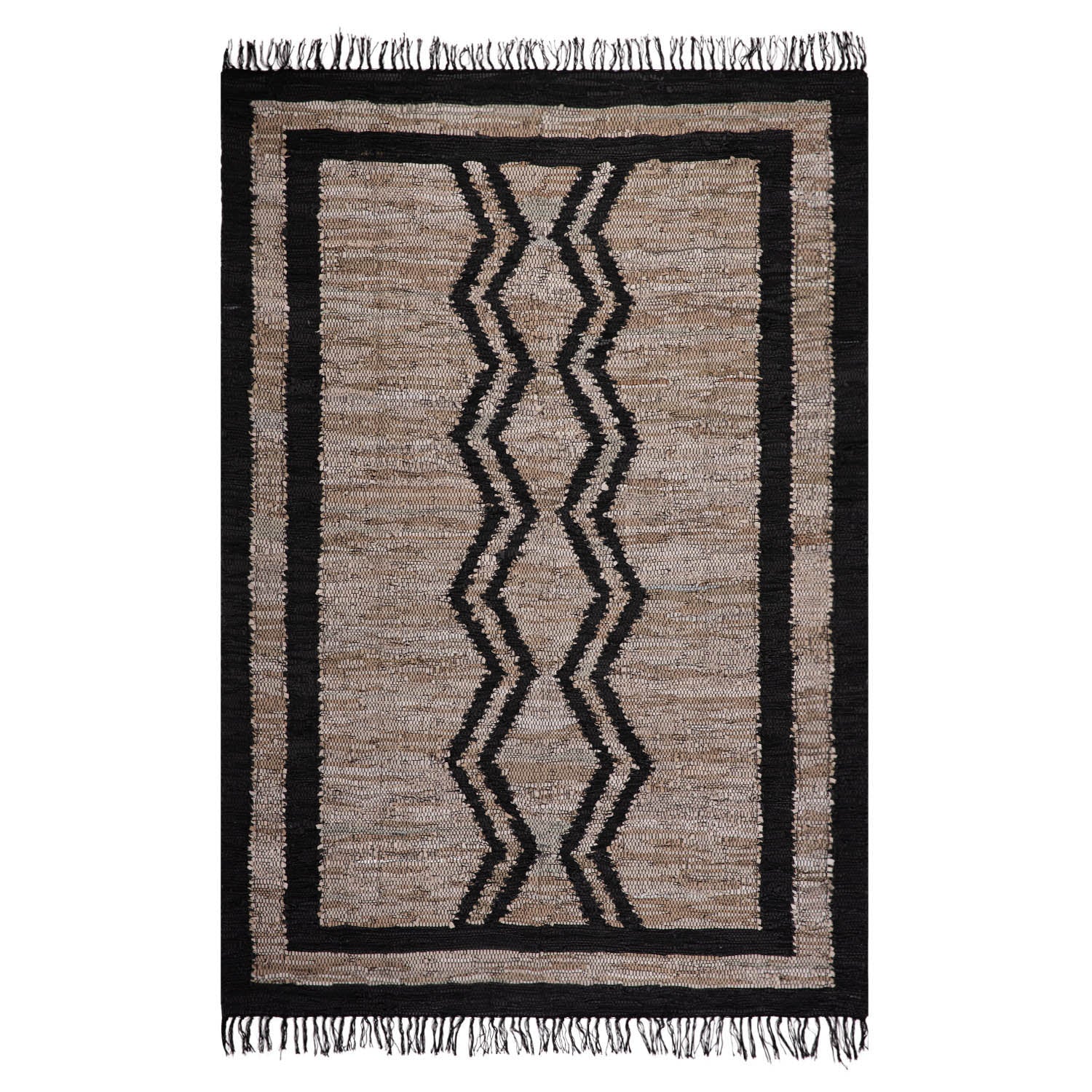 Natural Leather Mix 614 Black - Medular Diseño Alfombras