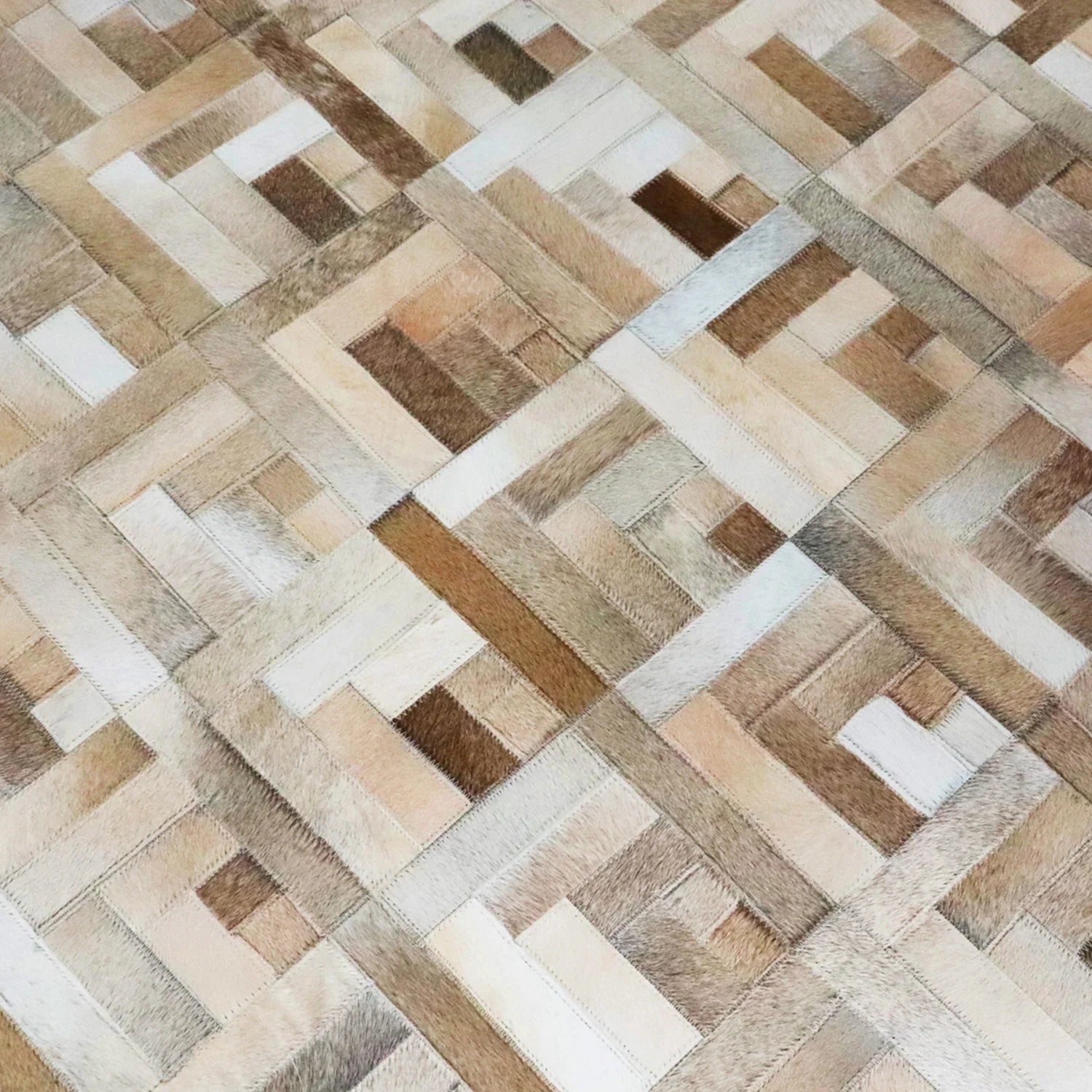 Alfombra Leather Patch Design Café/Beige - Medular Diseño Alfombra